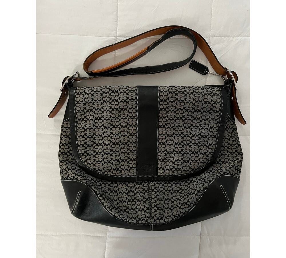 Vintage Y2K Coach Crossbody Messenger Bag 5706 Navy Blue Micro C